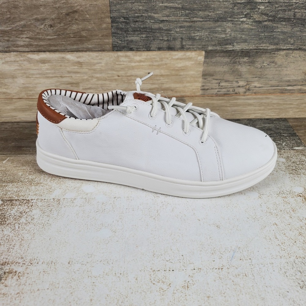 Hey Dude Paul Pro Classic Mens Casual Shoes Sz 9 Athletic White Lace-Up Sneaker
